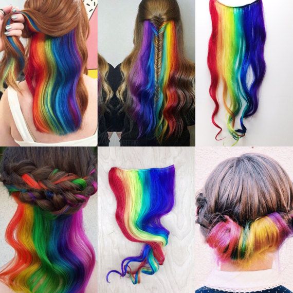 cabelo arco iris aplique